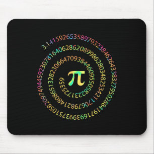 Tapis De Souris Teinture Dye Pi Jour 3.14 Spiral Pi Numéro Math En
