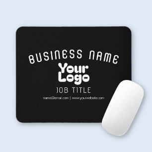 Tapis De Souris Télécharger le logo Rétro-Moderne Noir & Blanc (mo