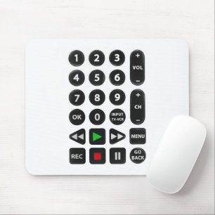 Tapis De Souris Télécommande TV avec bouton magnétoscope