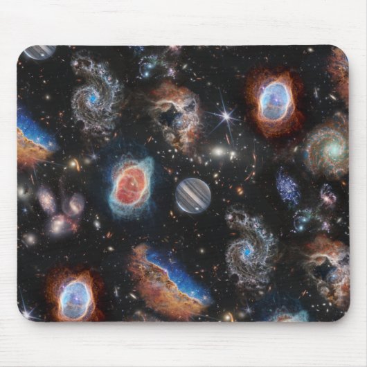 Tapis De Souris Téléscope spatial JWST James Webb Collage photo (Devant)