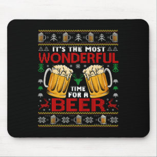 Tapis De Souris Temps Merveilleux Pour Une Bière Gros Chandail De