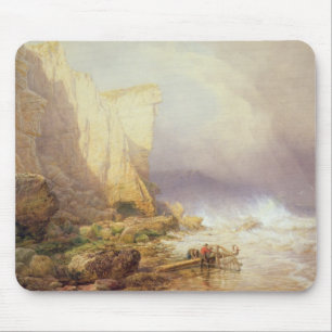 Tapis De Souris Temps orageux, falaises de dégagement de Seaton