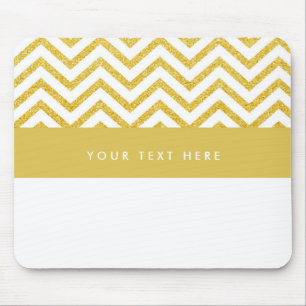 Tapis de souris tendance Chevron moderne blanc et