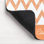 Tapis De Souris Tendance Crayon Orange Chevron Zigzags Avec Nom (Coin)