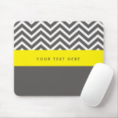 Tapis de souris tendance gris et jaune Chevron mod (Avec souris)