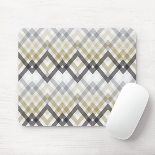Tapis De Souris Tendance Style Zig Zag Chevron Vérifications Noir (Avec souris)