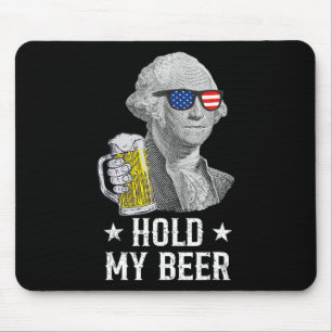 Tapis De Souris Tenez ma bière George Washington Patriot Funny 4e