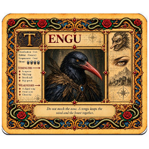 Tapis De Souris Tengu, Art du Bestiaire Médiéval