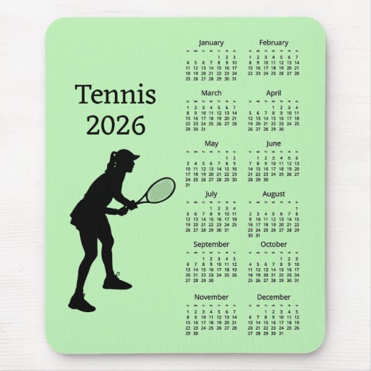 Tapis De Souris Tennis 2026 Calendar Mousepad (Devant)