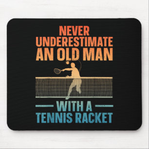 Tapis De Souris Tennis Art Pour Hommes Grandpa Tennis Lover Pla