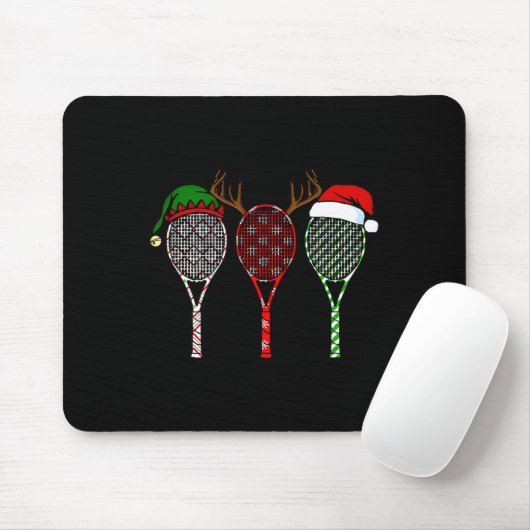 Tapis De Souris Tennis Joyeux Noël 3 Tennis Racket Noël (Avec souris)