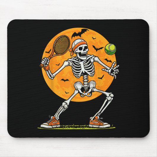 Tapis De Souris Tennis Skeleton Soky Boys Funny Halloween Tennis P (Devant)