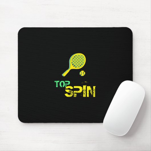 Tapis De Souris Tennis Sport Pop Art, Green & Yellow Racket & Ball (Avec souris)