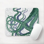Tapis De Souris Tentacles de pieuvre vert et bleu (Avec souris)