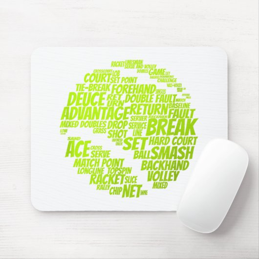 Tapis De Souris Termes Tennis Joueur De Tennis Jouer Tennis Ball (Avec souris)