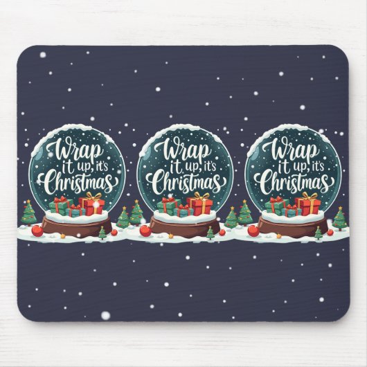 Tapis De Souris Terminer C’est Noël Snow Globe Design (Devant)