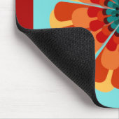Tapis De Souris Terracotta & Fleur Turquoise (Coin)
