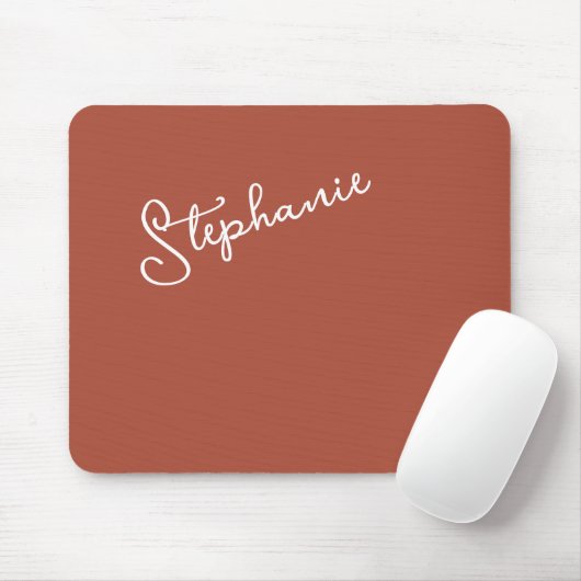 Tapis De Souris Terracotta Personalized Minimalist Script Name (Avec souris)