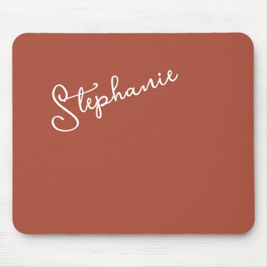 Tapis De Souris Terracotta Personalized Minimalist Script Name (Devant)