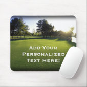 Tapis De Souris Terrain de golf vert à l'aube (Avec souris)
