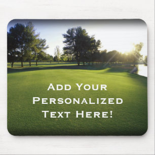 Tapis De Souris Terrain de golf vert à l'aube