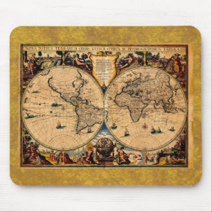 Tapis De Souris Terrarum vintage 1625 de totius de nova de carte