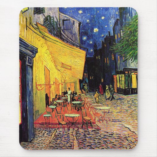 Tapis De Souris Terrasse de café de Van Gogh la nuit (Devant)