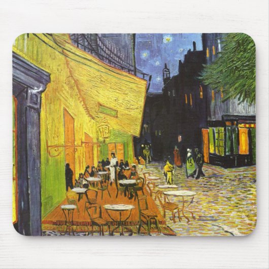 Tapis De Souris Terrasse du café Van Gogh la nuit (Devant)