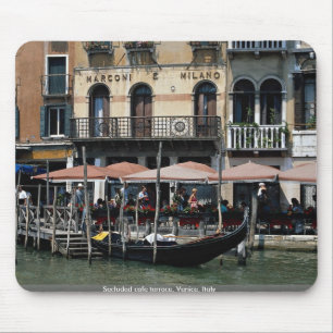 Tapis De Souris Terrasse reculée de café, Venise, Italie