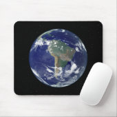Tapis De Souris Terre entièrement éclairée centrée sur l'Amérique  (Avec souris)