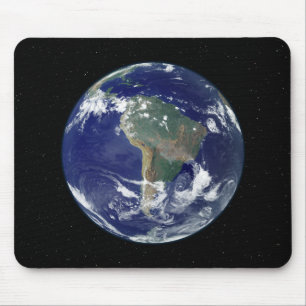 Tapis De Souris Terre entièrement éclairée centrée sur l'Amérique 