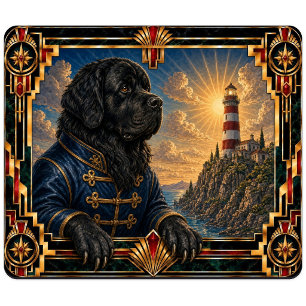 Tapis De Souris Terre-Neuve, chien Art Déco