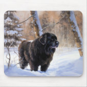 Tapis De Souris Terre-Neuve Laissons neiger Noël (Devant)