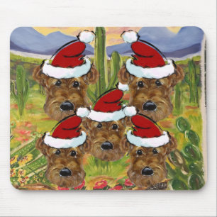 Tapis De Souris Térrier Airedale Arizona Désert Art