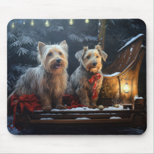 Tapis De Souris Terrier Australien Traîneau enneigé Décoration de 