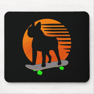 Tapis De Souris Terrier - Patinage Français Bulldog Sur Un Soleil