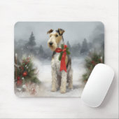 Tapis De Souris Terrier Wirefox dans la neige Noël (Avec souris)