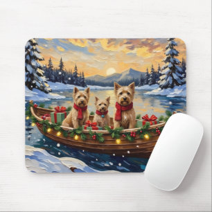 Tapis De Souris Tervueren à poil doux Noël Bateau Fêtes