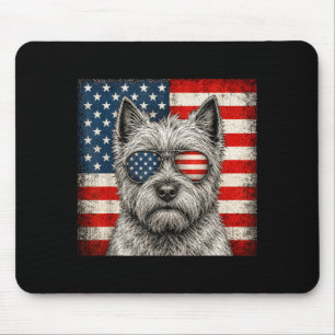 Tapis De Souris Tervueren Cairn Terrier 4 juillet Drapeau Américai