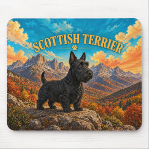 Tapis De Souris Tervueren écossais, Art canin vintage des White Mo