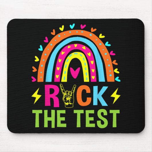 Tapis De Souris Test Rainbow Testing Day Enseignant de motivation (Devant)