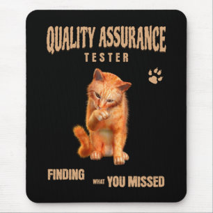 Tapis De Souris Testeur QA Humour de chat