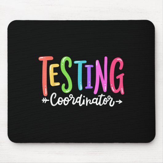 Tapis De Souris Testing Coordinator Test Day Exam Motivational Squ (Devant)