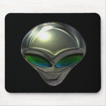 Tête Alien métallique 02 Mousepad