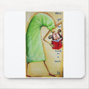 Tapis De Souris Tête dans un livre Mousepad