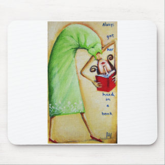 Tapis De Souris Tête dans un livre Mousepad