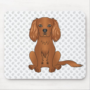 Tapis De Souris Tête de Cavalier King Charles Spaniel Rubis & Patt