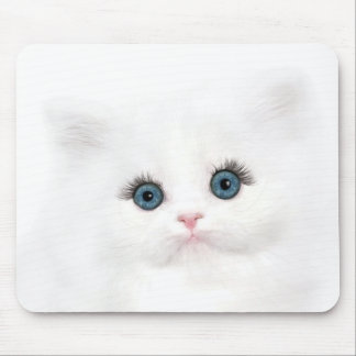 Tapis De Souris Tête de chaton perse blanc