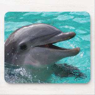 Tapis De Souris Tête de dauphin dans l'eau bleu vert