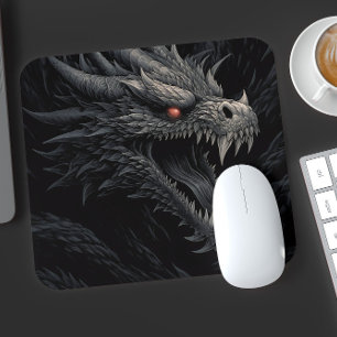Tapis De Souris Tête de dragon gothique personnalisée
